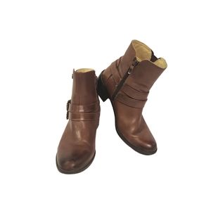 Bussola Antwerpen Avy Nevada Russet Leather Ankle Strap Boots Size 38